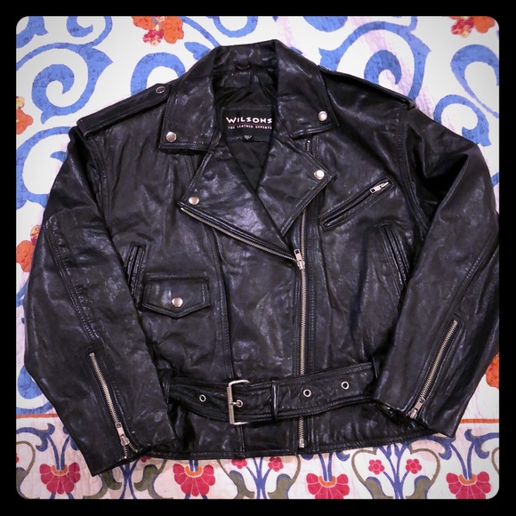 used leather biker jacket